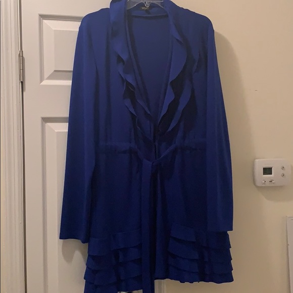 Cupio Jackets & Blazers - Royal blue dressy jacket with ruffles
